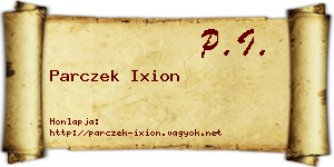 Parczek Ixion névjegykártya